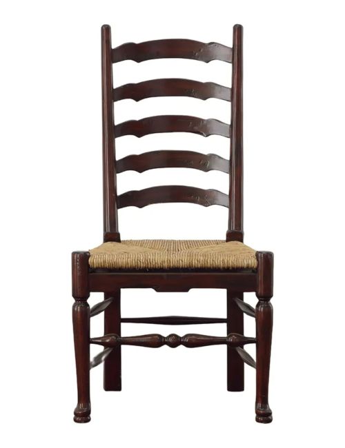 Ezra Updated Traditional Brown Wood Woven Dining Side Chair