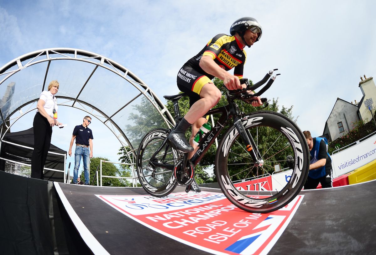 One of the local riders sets off early on