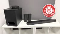 A picture of the Sony Bravia Theatre System 6 with the deals of the week logo overlaid