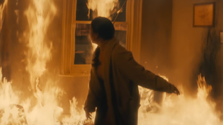 Someone trapped in a fire in Black Mirror, Season 6.