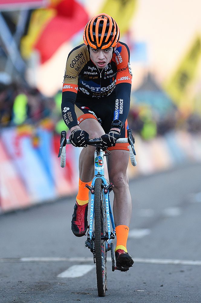 Wout van Aert at the finish.
