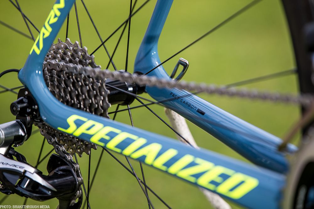 Specialized branding from head to tail on the bike.