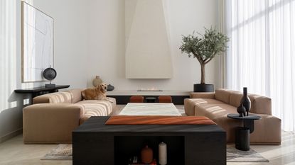 A neutral living room 