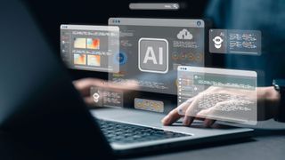 Person at a laptop working using AI tools