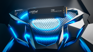 Promotional image for the Crucial T700 Gen5 NVMe SSD.