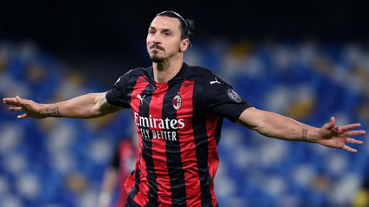 Swedish striker Zlatan Ibrahimovic plays club football for AC Milan in Italy 