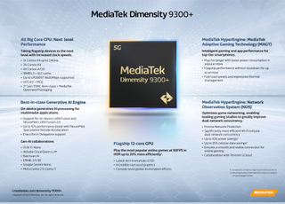 A breakdown of the MediaTek Dimensity 9300+ SoC features.