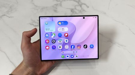 The Samsung Galaxy Z Fold 8 being held in the hand
