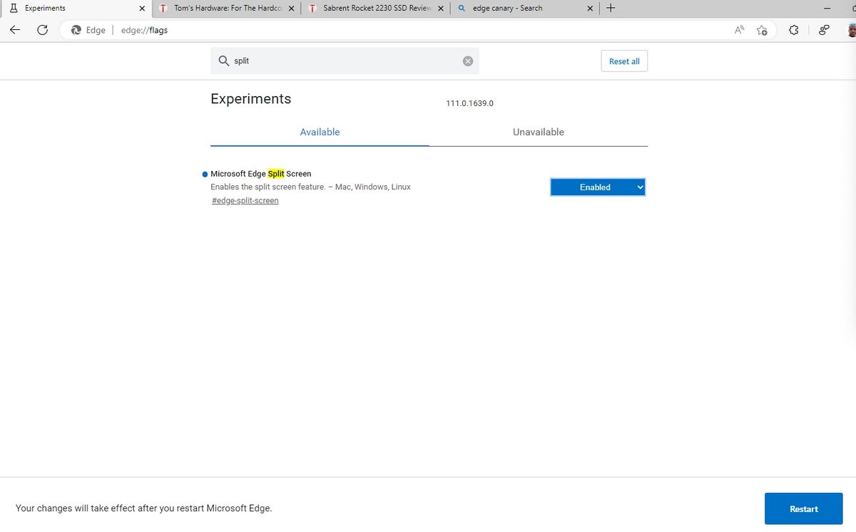 microsoft-s-edge-offers-split-screen-view-for-tabs-in-latest-canary-build-tom-s-hardware