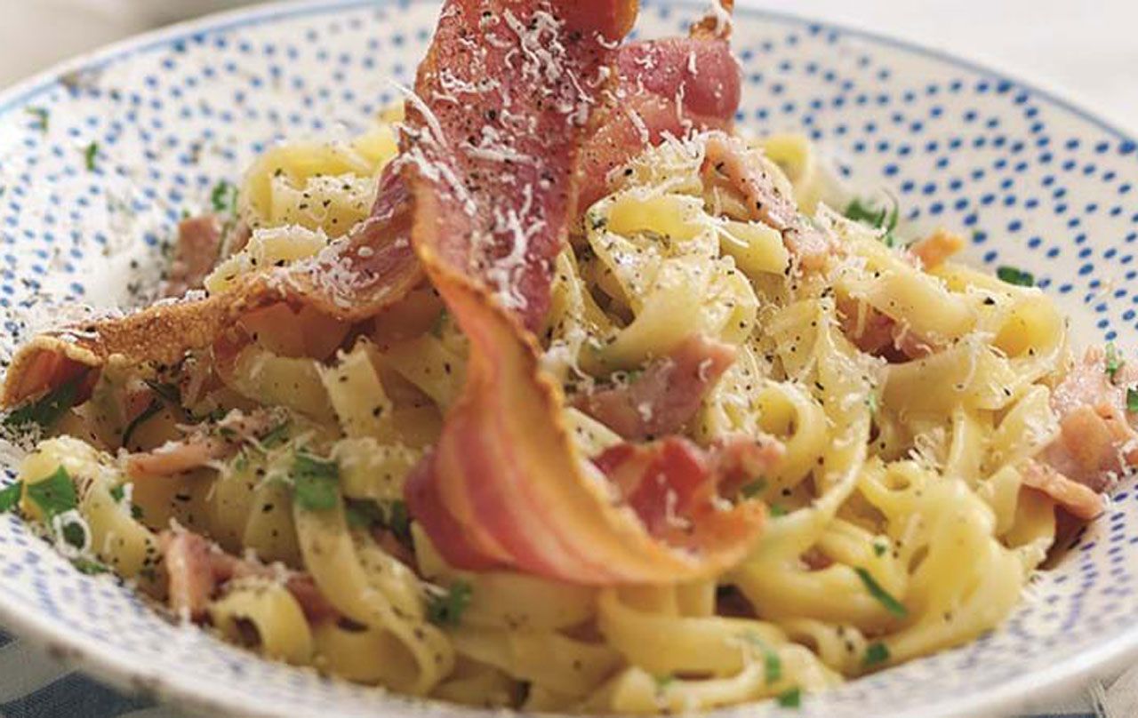 Bacon tagliatelle carbonara