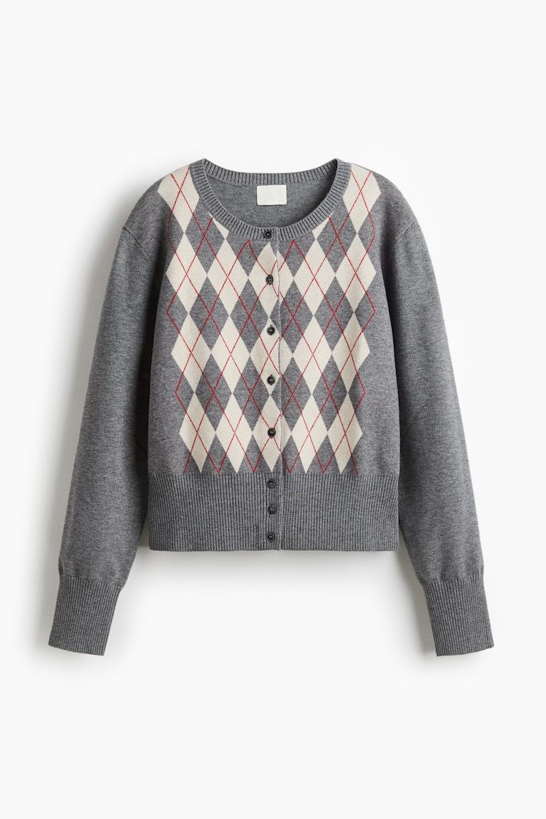 Jacquard-Knit Cardigan
