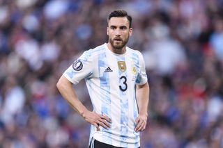 Nicolas Tagliafico in action for Argentina against Italy in the Finalissima in June 2022.