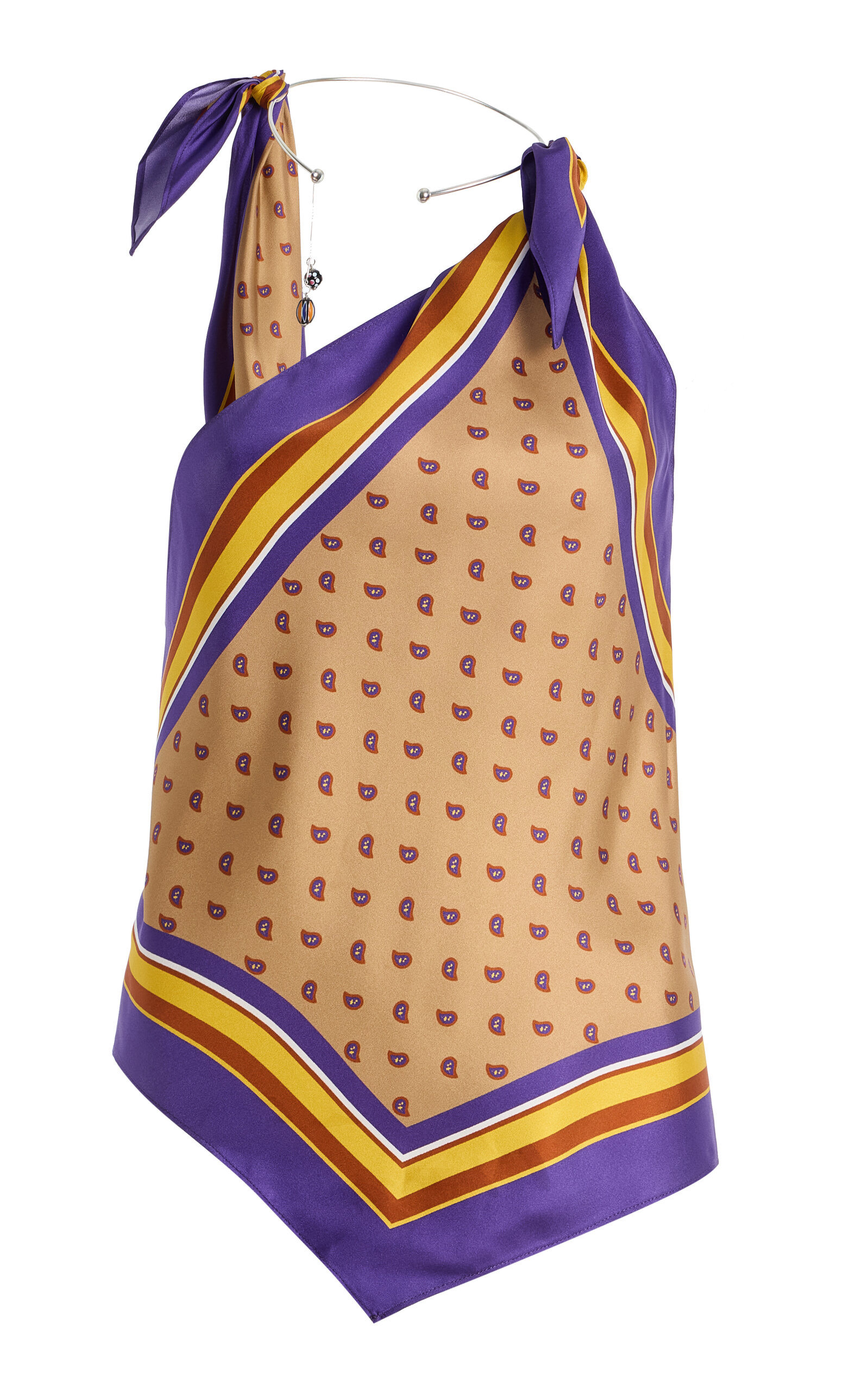 Exclusive La Isla Bandana-Print Silk-Twill Scarf Tie Top