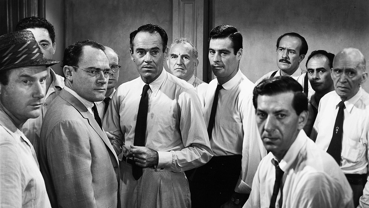 A dozen irritated males from the film 12 Angry Men