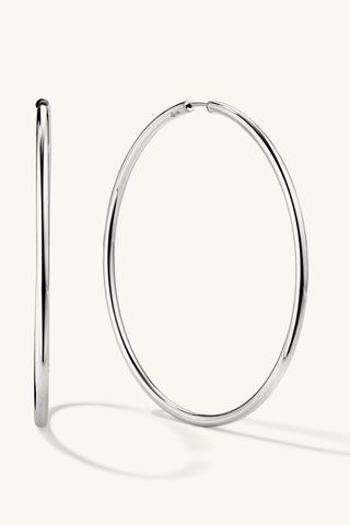 Tube Oversized Sterling Silver Hoop Earrings