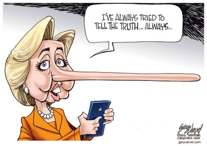 Political Cartoon U.S. Hillary Lies