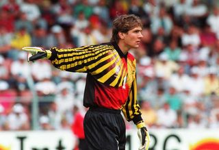 Bodo Illgner in action for Germany at Euro 92.