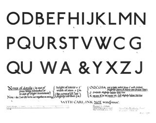 Johnston’s design for an alphabet, 1916