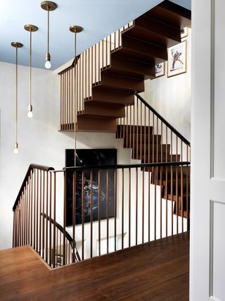 modern staircase ideas with large stairwell