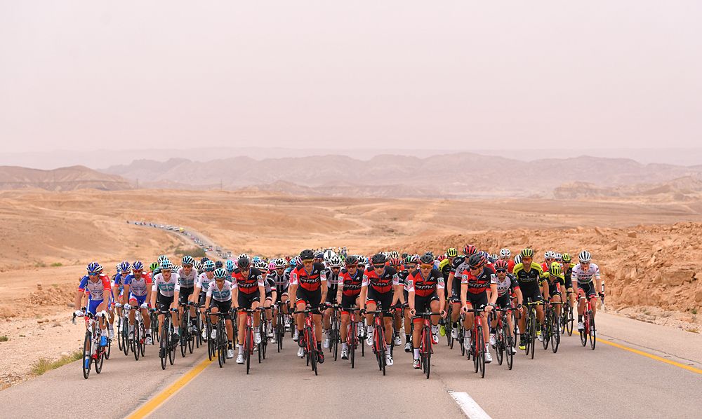 BMC at the front of the main field during stage 3 at the Giro d'Italia