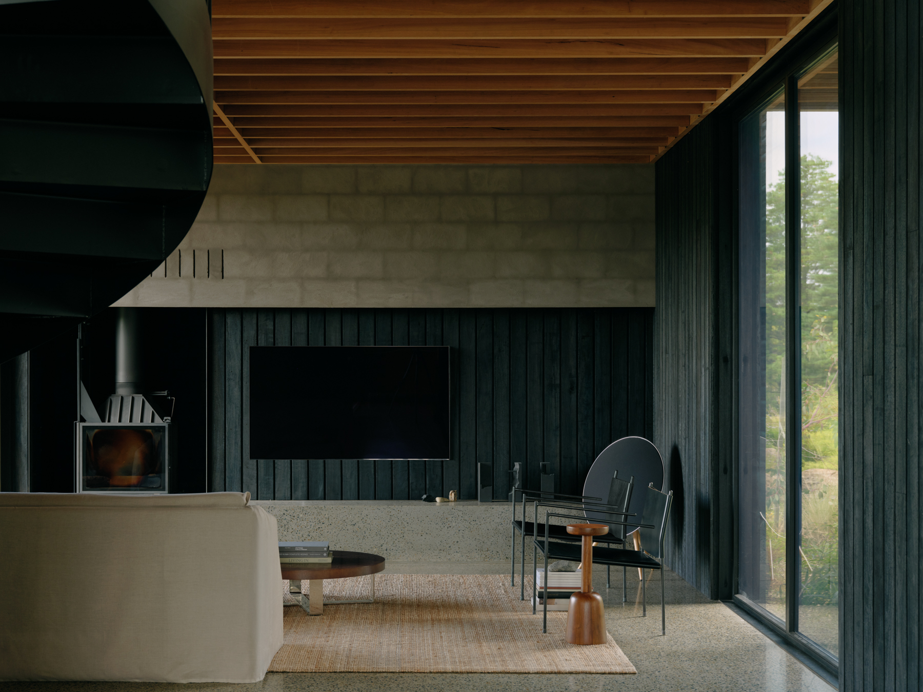 a rural house in australia, designed to be minimalist and surrounded by nature