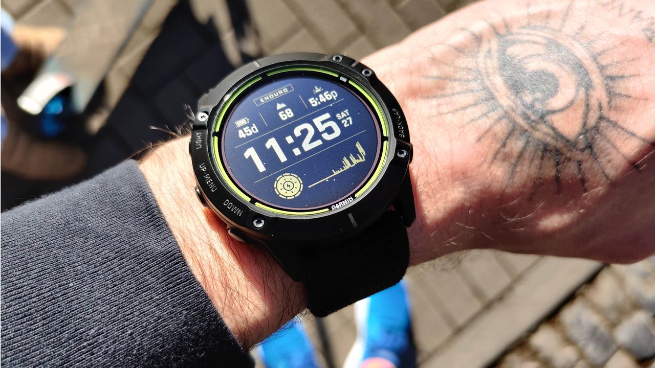 Garmin Enduro review: Pictured here, the watch worn on the wrist