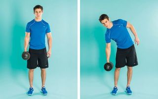 Dumbbell side bend abs exercise