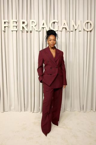 Noami Ackie attends the Ferragamo show