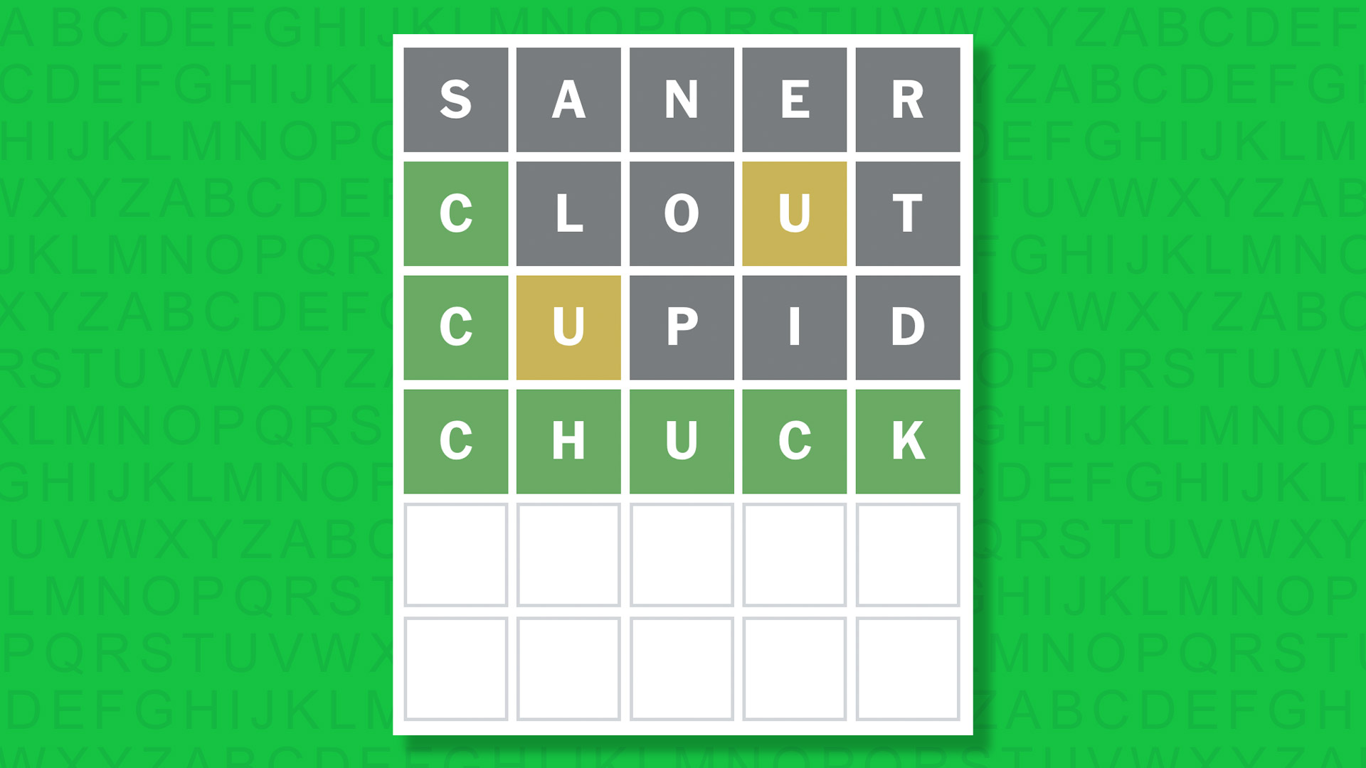 NYT Wordle answer for game 1799 on a green background