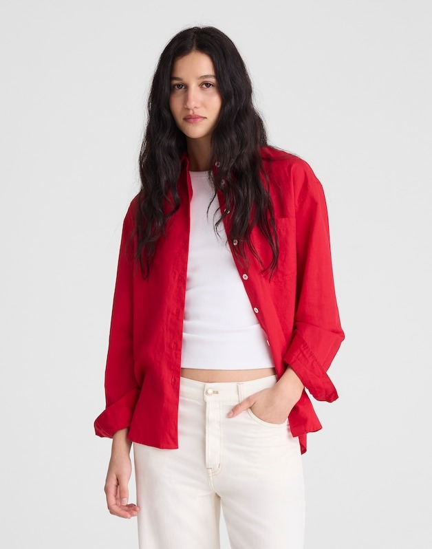 Madewell, The Easy Shirt in Linen Blend