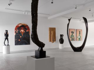 Mother Tongues exhibition with sculptures and paintings