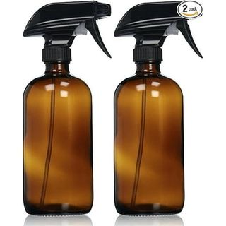 Empty Amber Glass Spray Bottles Is Suitable for Essential Oils, Plants, Cleaning Solutions, Hair Mister | Reusable Spray Bottle With Durable Nozzle 3 Modes Setting | Large, 2 Pack, (16, Oz)