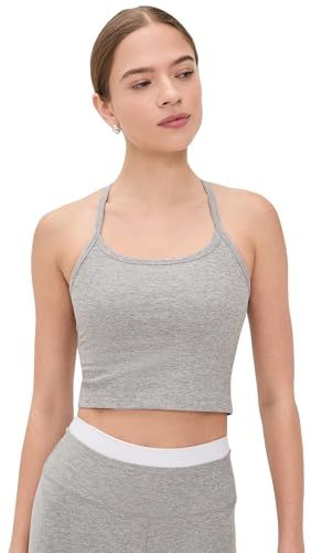 Beyond Yoga Women's Spacedye Slim Racerback Cropped Tank, Silver Mist, Small
