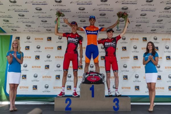Stage 3 top three (L-R): Michael Sch&auml;r (BMC), Michael Matthews (Rabobank), Brent Bookwalter (BMC)