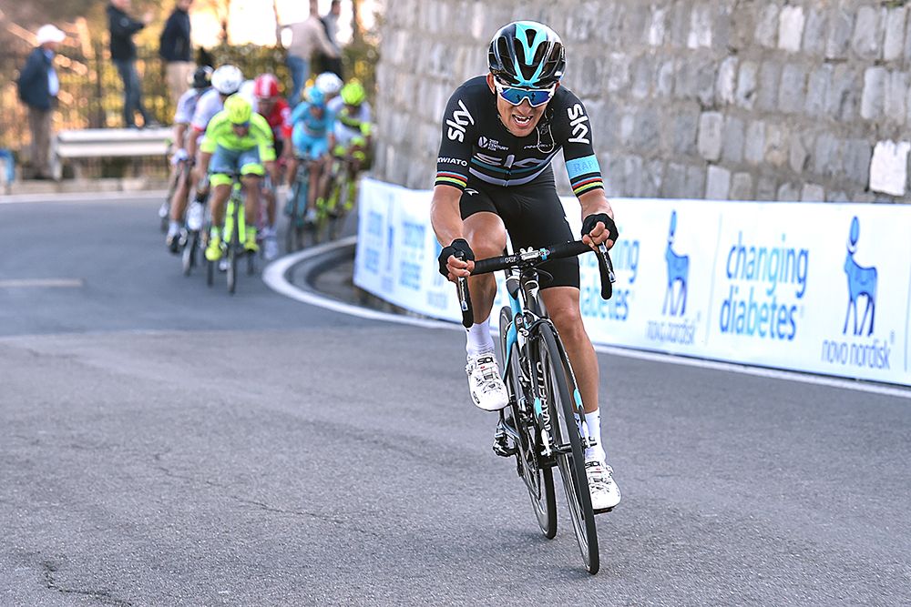 Michal Kwiatkowski (Sky) on the attack
