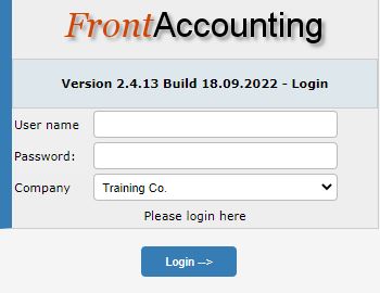 Inicio de sesión de contabilidad frontal