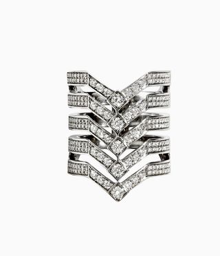 Statement diamond and silver ring