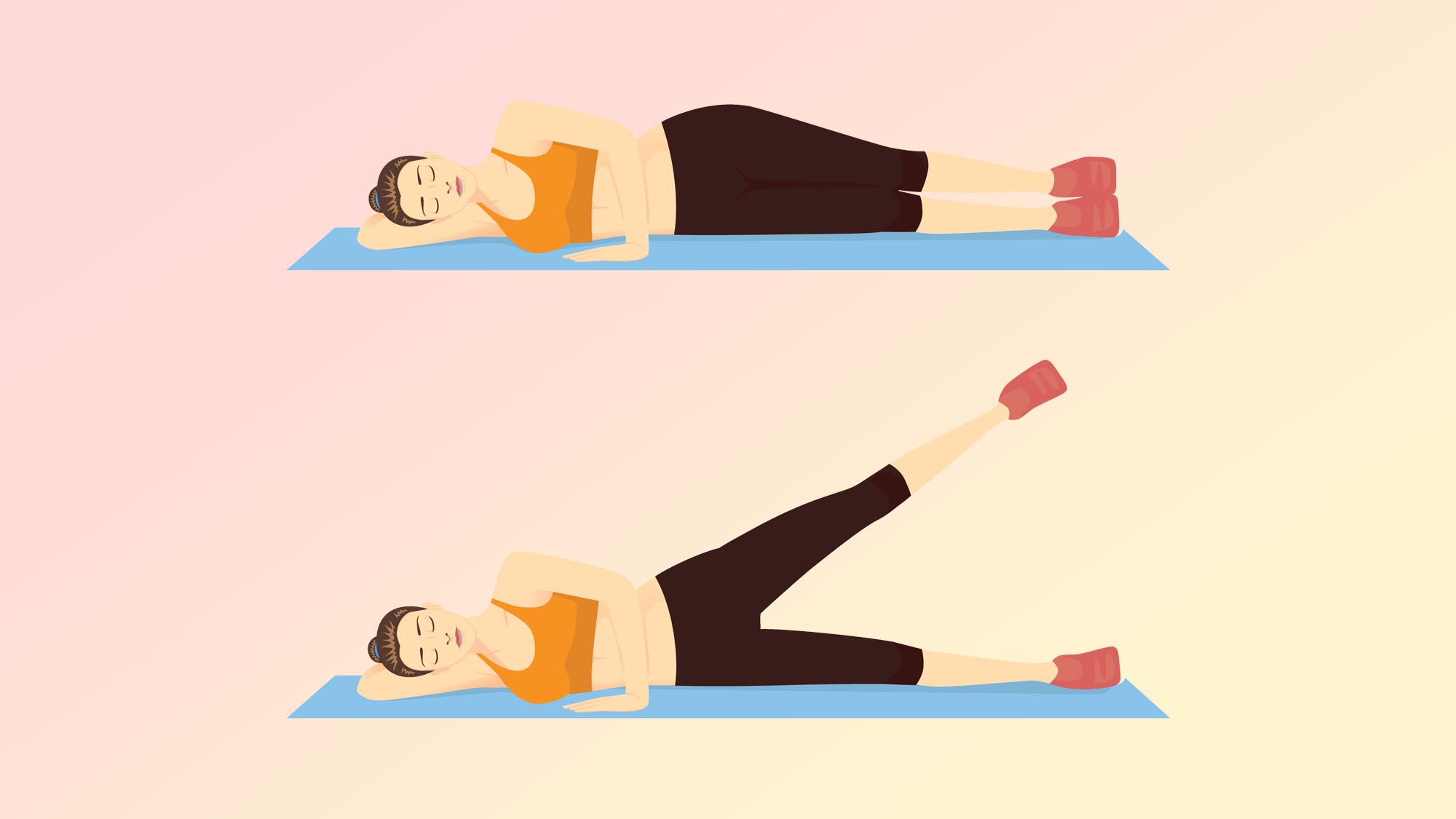 Illustration of a woman doing a side leg lift