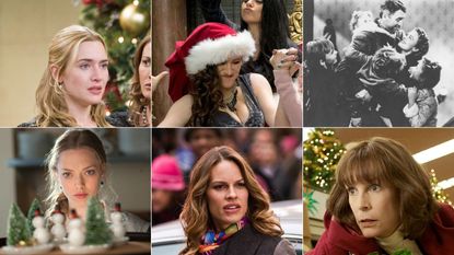 A composite image of stills from 6 of the best Christmas movies on Amazon Prime in 2021