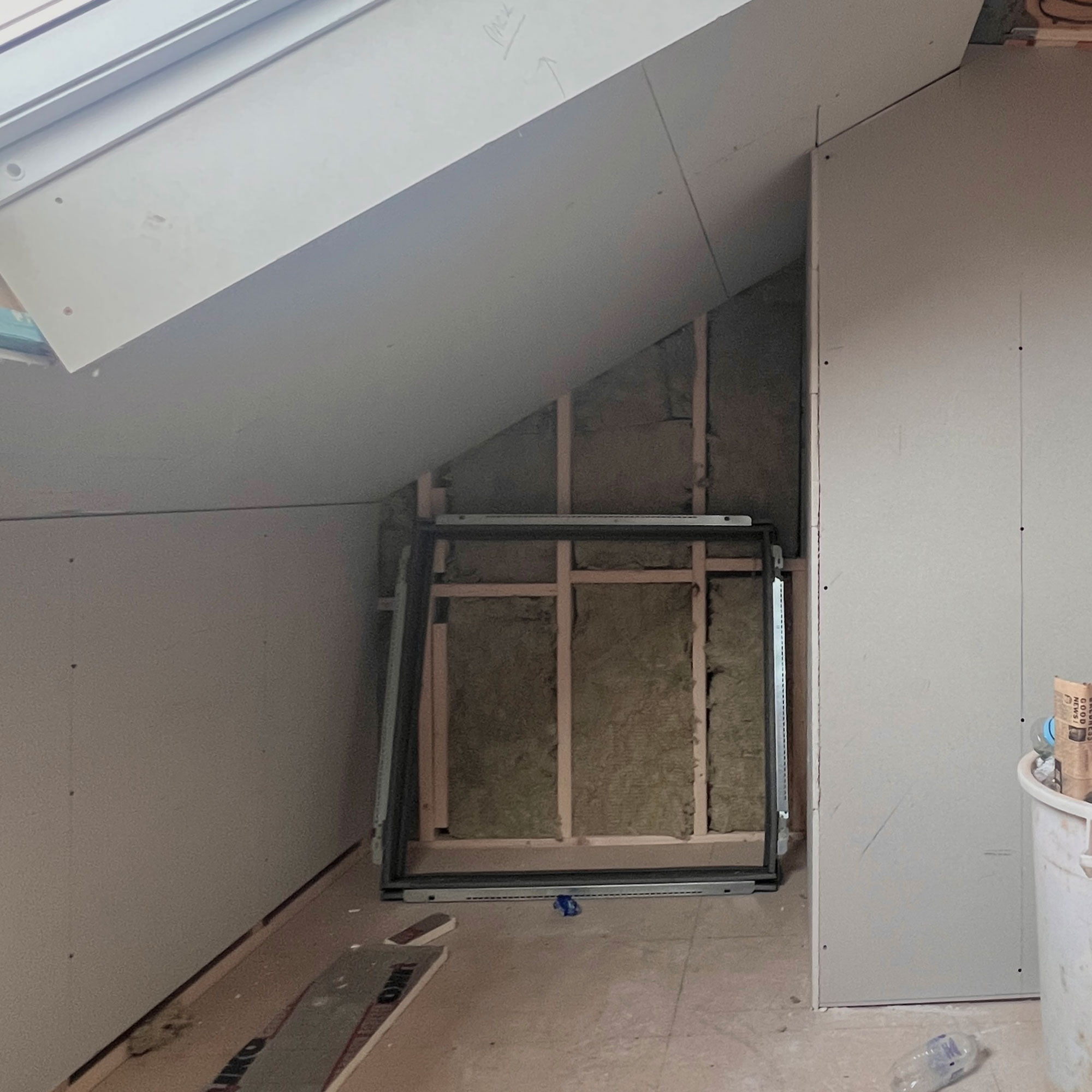 Eaves area midway through loft conversion