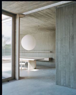 Mori House exposed concrete interior