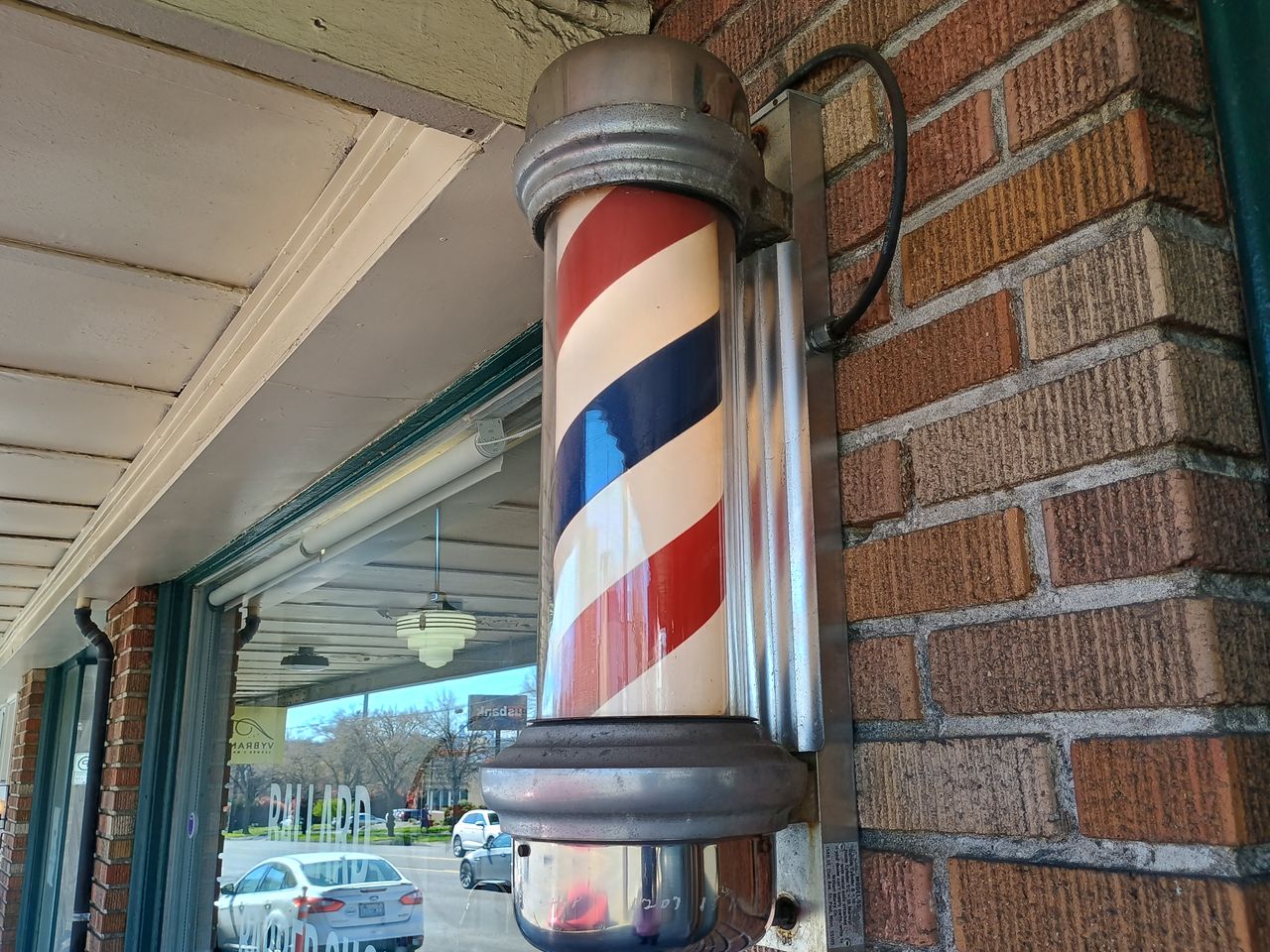 Photo of a barber's pole taken with the Moto G Power 5G 2024