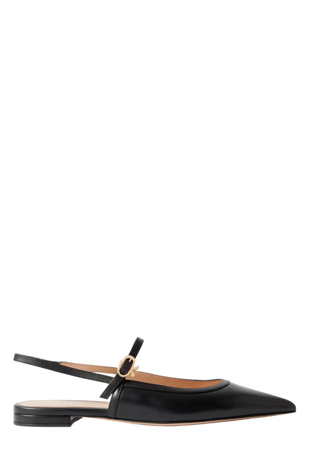 Gianvito Rossi Leather point-toe Mary Jane slingback flats
