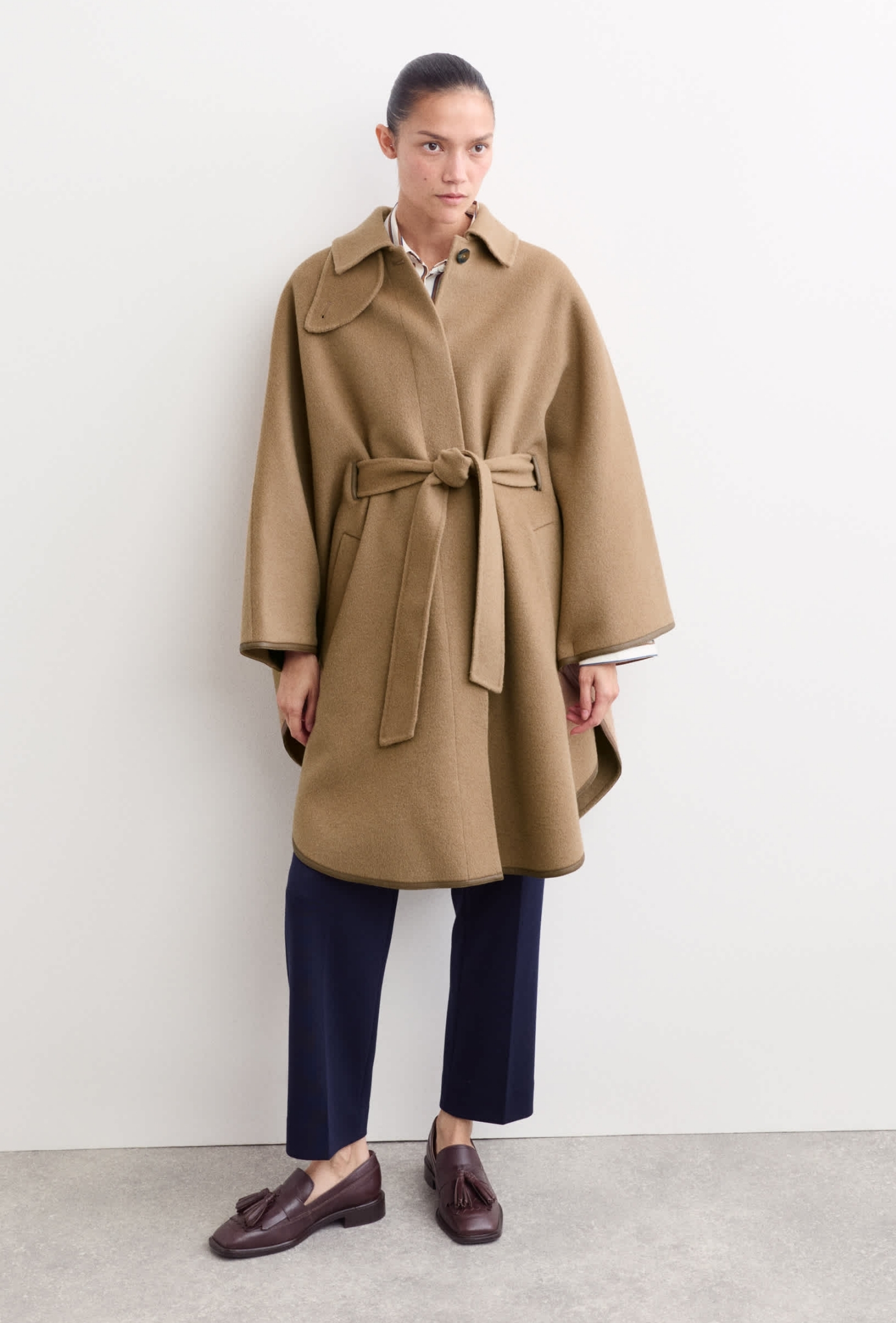 Double Faced Pure Wool Cape Coat