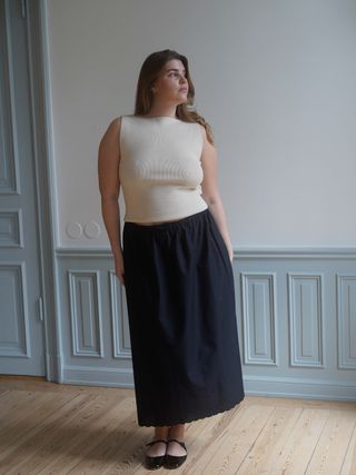 Breezy Midi Skirt Black