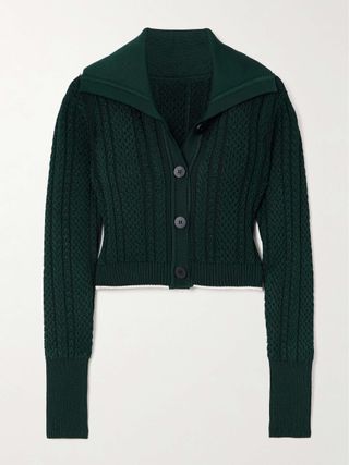 Bela Cropped Cable-Knit Cardigan