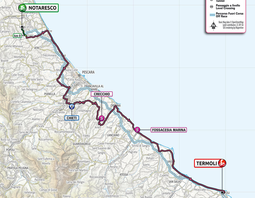 The profile and map of stage 7 of the 2021 Giro d'Italia