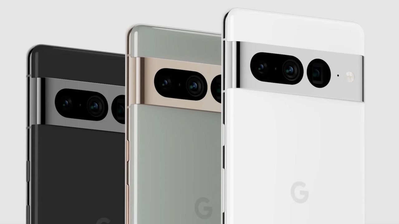 Google Pixel 7 Pro in three colours