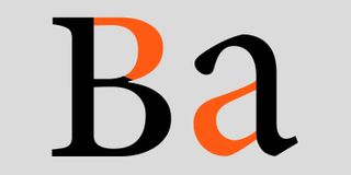 Typography design: An uppercase B and lowercase A with curved bowls highlighted