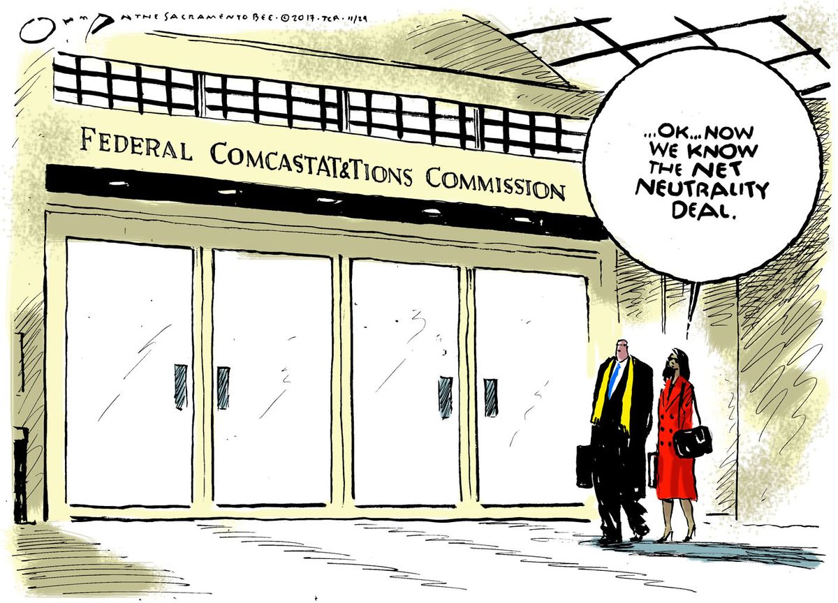 Political cartoon U.S. Net neutrality FCC Comcast AT&T | The Week